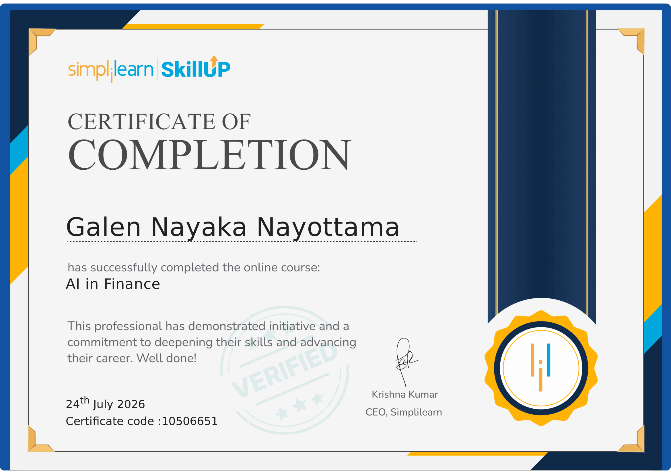 AI in Finance Certificate